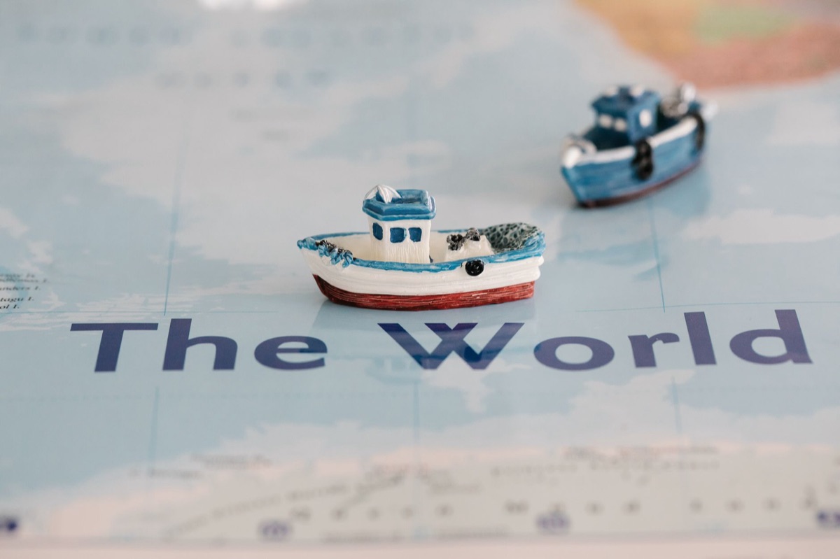 mappa del network di distribuzione del pesce globale